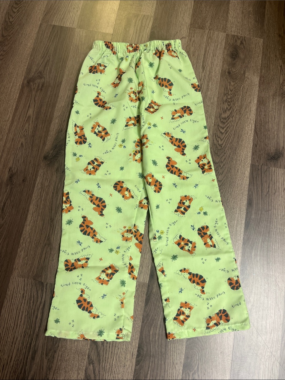 Midline Tired Tigers kids medium Green Tiger Print Pajama Pants